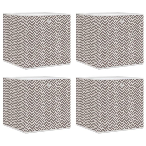 Składane pudełka, 4 szt., brązowe, 32x32x32 cm, włóknina Lumarko!