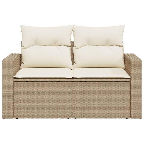 Sofa ogrodowa z poduszkami, 2-osobowa, beż, polirattan Lumarko!