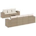8-częściowy zestaw mebli ogrodowych z poduszkami, beżowy, polirattan Lumarko!