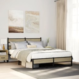 Metalowa rama łóżka, bez materaca, dąb sonoma, 150x200 cm Lumarko!