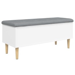 Ławka ze schowkiem, biała, 102x42x46 cm materiał drewnopochodny Lumarko!