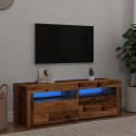 Szafka pod TV z oświetleniem LED, stare drewno, 120x35x40 cm Lumarko!