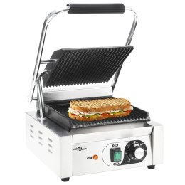 Grill do panini żebrowany, stal nierdzewna 1800 W 31x30,5x20 cm Lumarko!