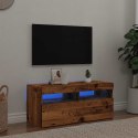 Szafka pod TV z oświetleniem LED, stare drewno, 90x35x40 cm Lumarko!