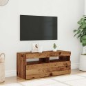 Szafka pod TV z oświetleniem LED, stare drewno, 90x35x40 cm Lumarko!