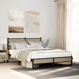 Metalowa rama łóżka, bez materaca, dąb sonoma, 140x200 cm Lumarko!