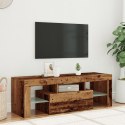 Szafka pod TV z oświetleniem LED, stare drewno, 120x36,5x40 cm Lumarko!