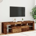 Szafka pod TV z oświetleniem LED, stare drewno, 140x36,5x40 cm Lumarko!