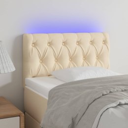 Zagłówek do łóżka z LED, kremowy, 80x7x78/88 cm, tkanina Lumarko!