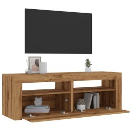 Szafka pod TV z oświetleniem LED, dąb artisan, 120x35x40 cm Lumarko!