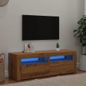 Szafka pod TV z oświetleniem LED, dąb artisan, 120x35x40 cm Lumarko!