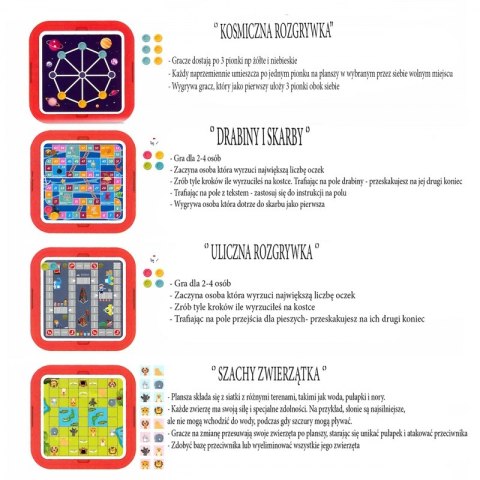 Stolik Gier Planszowych Logicznych 65 el. Zestaw 10w1 Lumarko!