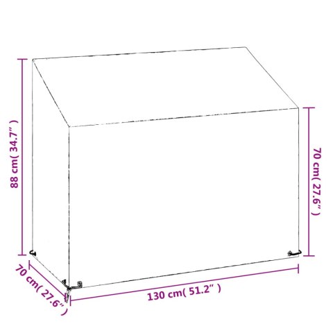 Pokrowce na ławki ogrodowe, 2 szt, 8 oczek, 130x70x70/88 cm, PE Lumarko!