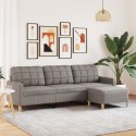 3-osobowa sofa z podnóżkiem, kolor taupe, 210 cm, tkaniną Lumarko!