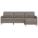 3-osobowa sofa z podnóżkiem, kolor taupe, 210 cm, tkaniną Lumarko!