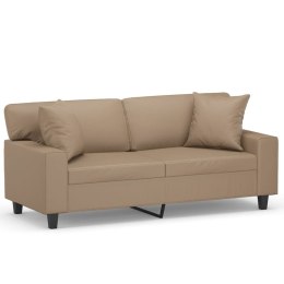 2-osobowa sofa z poduszkami, cappuccino, 140 cm, sztuczna skóra Lumarko!