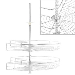 2-poziomowy kosz do kuchni, srebrny, 270 stopni, 71x71x80 cm Lumarko!