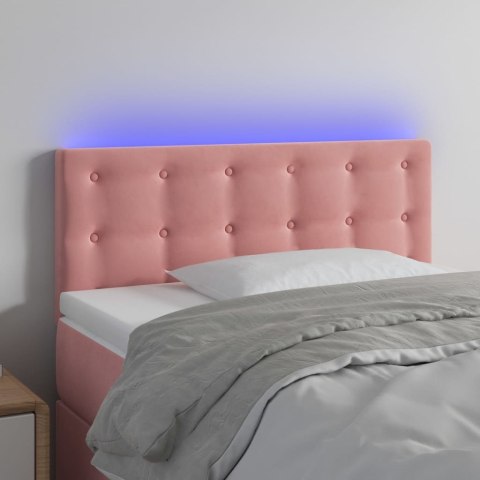 Zagłówek do łóżka z LED, różowy, 80x5x78/88 cm, aksamit Lumarko!