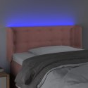 Zagłówek do łóżka z LED, różowy, 83x16x78/88 cm, aksamit Lumarko!