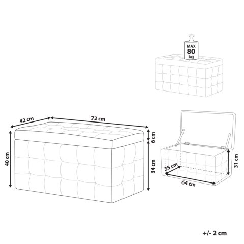 Puf ze schowkiem ekoskóra czarny MICHIGAN