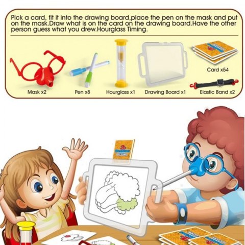 WOOPIE Gra "Narysuj i Zgadnij Obrazek" Malowanie Nosem Lumarko!