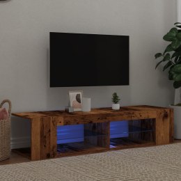 Szafka pod TV z oświetleniem LED, stare drewno, 135x39x30 cm Lumarko!