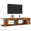 Szafka pod TV z oświetleniem LED, stare drewno, 135x39x30 cm