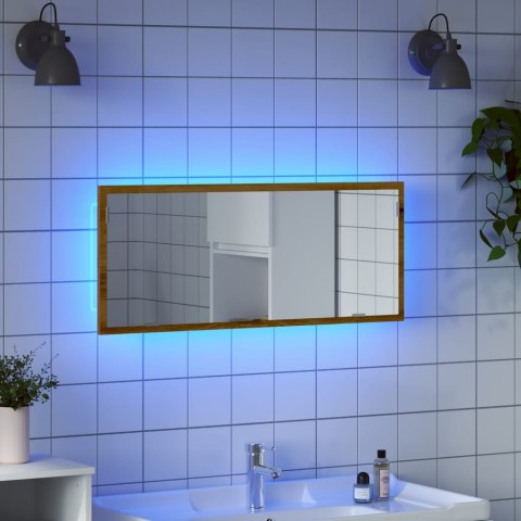 Lustro łazienkowe z LED, dąb artisan, 100x8,5x37 cm Lumarko!