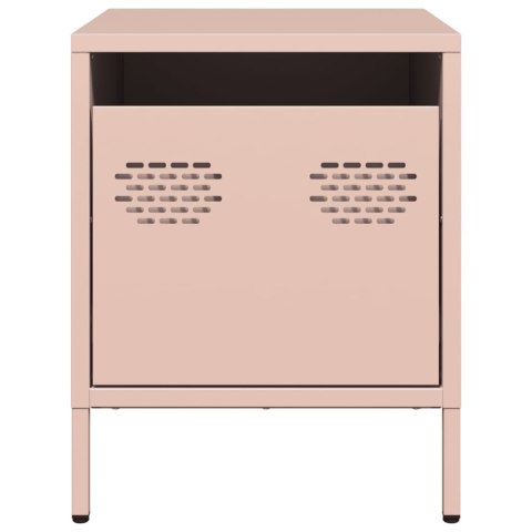 Szafki nocne, 2 szt., różowe, 35x39x43,5 cm, stal