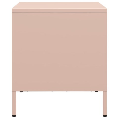 Szafki nocne, 2 szt., różowe, 35x39x43,5 cm, stal