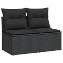 4-częściowy sofa ogrodowa z poduszkami, czarny rattan PE i akacja Lumarko!