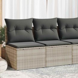 VidaXL 4-cz sofa ogrodowa z poduszkami, jasnoszary, rattan PE i akacja