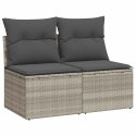 4-cz sofa ogrodowa z poduszkami, jasnoszary, rattan PE i akacja