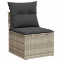 4-cz sofa ogrodowa z poduszkami, jasnoszary, rattan PE i akacja