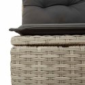 4-cz sofa ogrodowa z poduszkami, jasnoszary, rattan PE i akacja