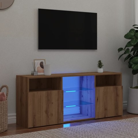 Szafka pod TV z oświetleniem LED, dąb artisan, 120x30x50 cm