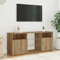 Szafka pod TV z oświetleniem LED, dąb artisan, 120x30x50 cm Lumarko!