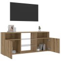 Szafka pod TV z oświetleniem LED, dąb artisan, 120x30x50 cm Lumarko!