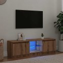 Szafka pod TV z oświetleniem LED, dąb artisan, 140x40x35,5 cm Lumarko!