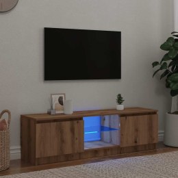 Szafka pod TV z oświetleniem LED, dąb artisan, 140x40x35,5 cm