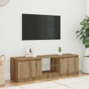 Szafka pod TV z oświetleniem LED, dąb artisan, 140x40x35,5 cm