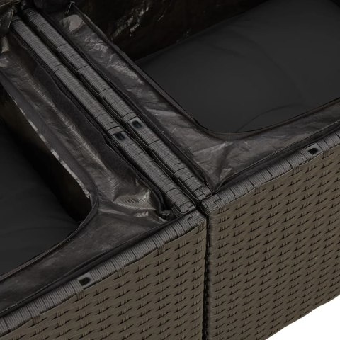 11-cz. zestaw wypoczynkowy do ogrodu, poduszki czarny rattan PE