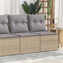 4-cz. sofa ogrodowa z poduszkami, beżowy, rattan PE i akacja