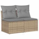 4-częściowy sofa ogrodowa z poduszkami, beżowy, rattan PE i akacja Lumarko!