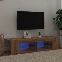 Szafka pod TV z oświetleniem LED, dąb artisan, 135x39x30 cm Lumarko!