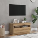 Szafka pod TV z oświetleniem LED, dąb artisan, 80x35x40 cm