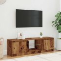 Szafka pod TV z oświetleniem LED, stare drewno, 120x30x36 cm Lumarko!