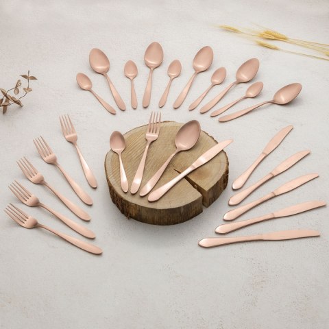 Sztućce 24 Elem. Berlinger Haus Bh-3076 Satyna Rose Gold Lumarko!