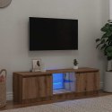 Szafka pod TV z oświetleniem LED, dąb artisan, 120x30x36 cm Lumarko!