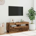 Szafka pod TV z oświetleniem LED, stare drewno, 100x35x40 cm Lumarko!